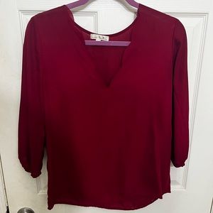 Nine Britton size small shear blouse, redish maroon color, excellent condition